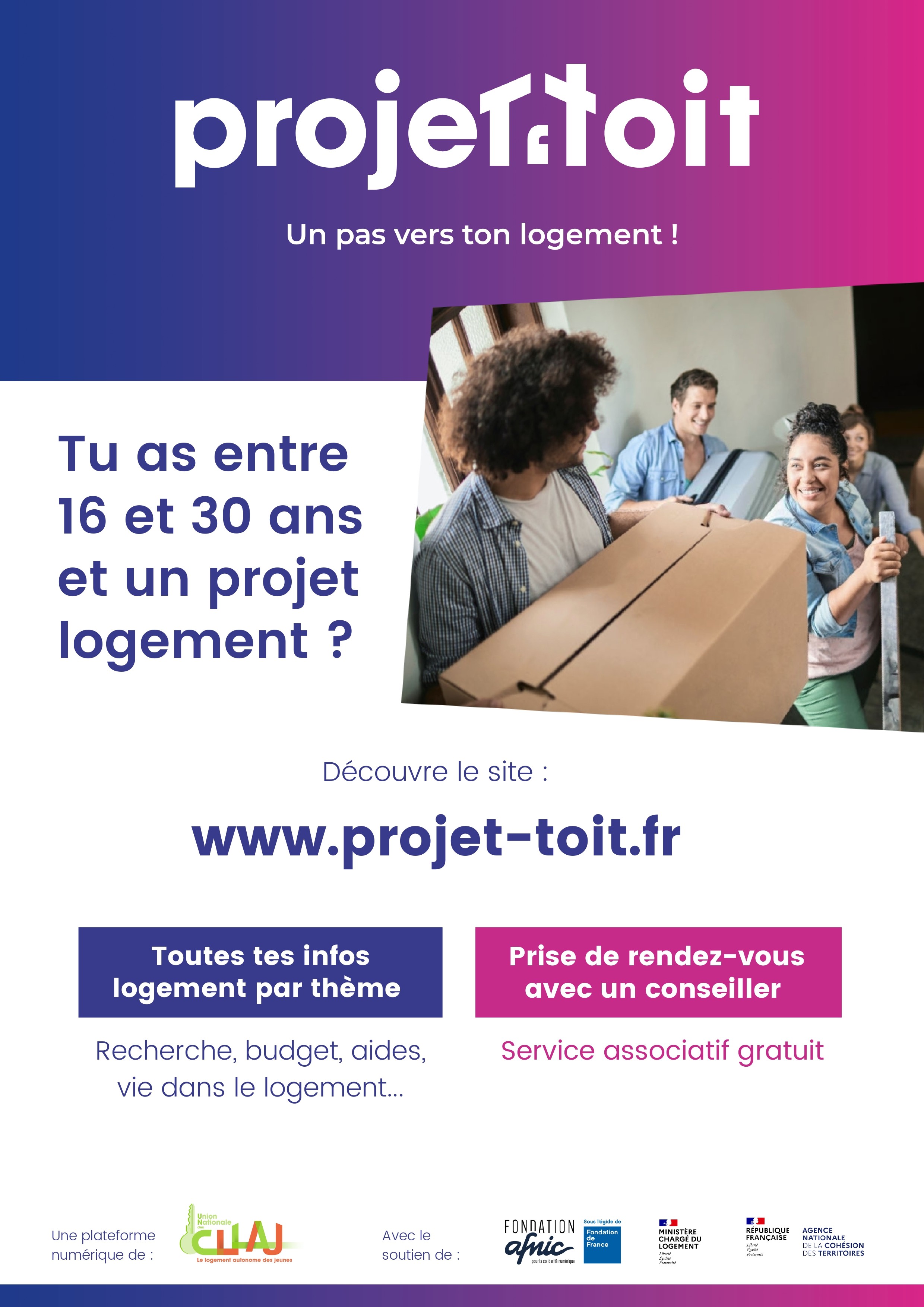 Lancement de la plateforme numérique « Projet’Toit » pour accompagner les jeunes de 18 à 30 ans vers le logement 