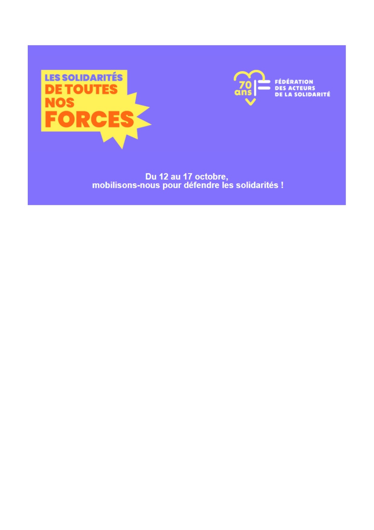 LES SOLIDARITÉS DE TOUTES NOS FORCES